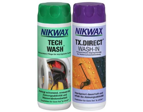 Nikwax DUO PACK je 300ml, TECH WASH+TX. DIRECT WASH IN