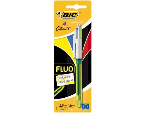 Bic 4 Colours Fluo Kugelschreiber/Marker rot, blau, schwarz, gelb