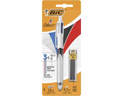 Bic 4 Colours Kugelschreiber/Bleistift rot, blau, schwarz, 0.7 mm Bleistift