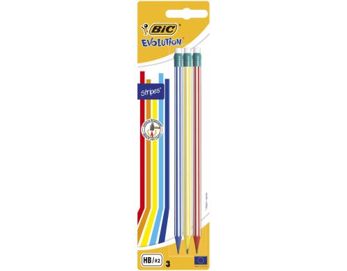 Bic Evolution Stripes Bleistift mit Radierer