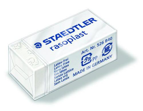 STAEDTLER 526 Radierer fr Bleistift rasoplast, weiss. 16x13x33mm