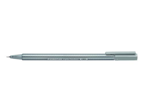 STAEDTLER 334 Fineliner triplus 0,3mm grau superfeine,metallgefasste Spitze,ca.0,3mm