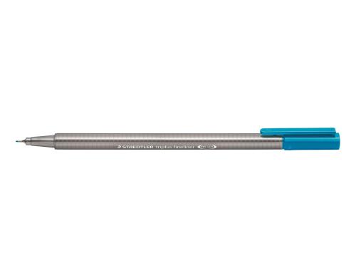 STAEDTLER 334 Fineliner triplus 0,3mm cyan superfeine,metallgefasste Spitze,ca.0,3mm