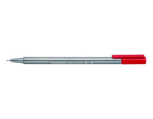 STAEDTLER 334 Fineliner triplus 0,3mm rot superfeine,metallgefasste Spitze,ca.0,3mm