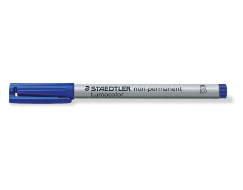 STAEDTLER 312 Folienstift Lumocolor B blau non-permanent, B-Spitze, ca. 1.0 mm-2.5 mm