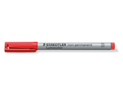 STAEDTLER 312 Folienstift Lumocolor B rot non-permanent, B-Spitze, ca. 1.0 mm-2.5 mm