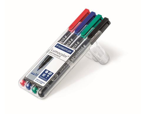 STAEDTLER 317 Folienstift Lumoc M 4St permanent,M-Spitze, ca. 1.0 mm