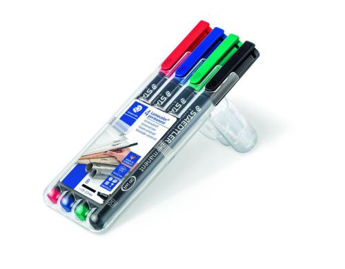 STAEDTLER 314 Folienstift Lumocolor B 4St permanent,B-Spitze, ca. 1.0-2.5 mm