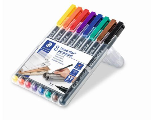 STAEDTLER 313 Folienstift Lumocolor S 8St permanent, S-Spitze, ca. 0.4 mm