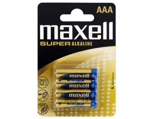 Maxell Batterie Super Alkaline AAA 4 Stck vergl. LR03, Blister