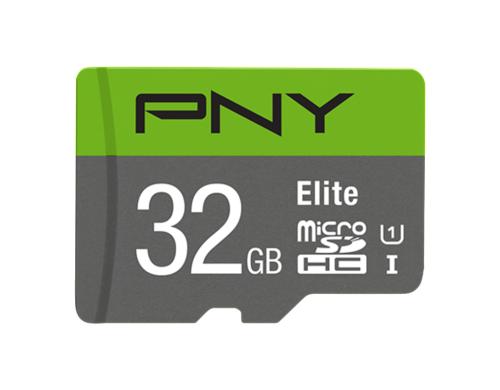PNY microSDHC Card Elite UHS-I 32GB inkl. SD-Adapter, Lesen: 100MB/s