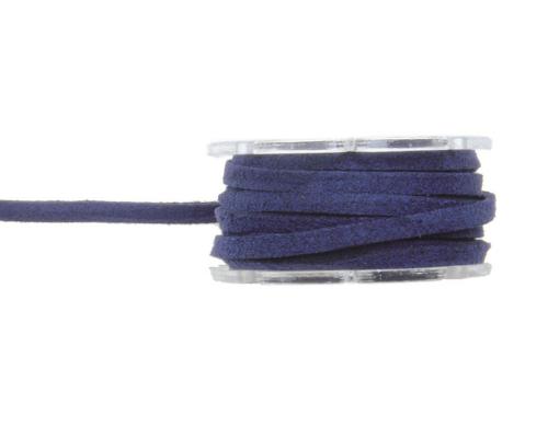 Glorex Lederband Velour 3 mm flach Rolle  2 m, dunkelblau