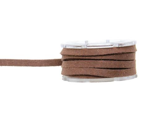 Glorex Lederband Velour 3 mm flach Rolle  2 m, braun