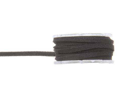 Glorex Lederband Velour 3 mm flach Rolle  2 m, schwarz