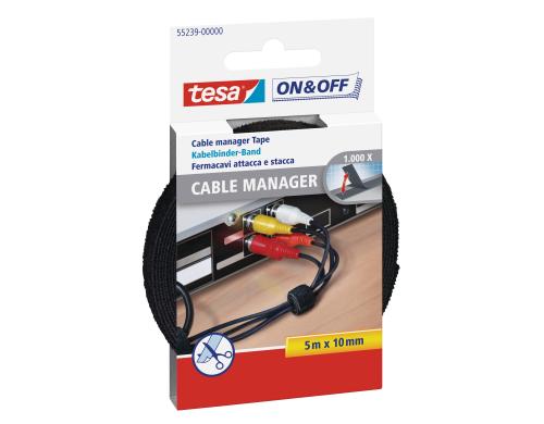 Tesa Velcro Cable Manager universal schwarz 10 mm x 5 m