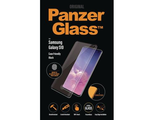 Panzerglass Displayschutz black Case Friend fr Samsung Galaxy S10, Fingerprint