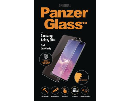 Panzerglass Displayschutz black Case Friend fr Samsung Galaxy S10+, Fingerprint