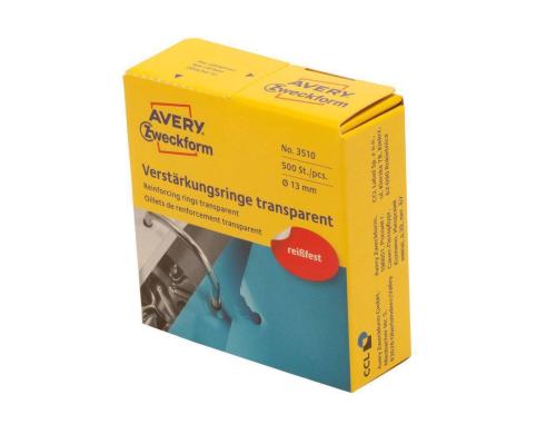 Avery Zweckform Verstrkungsringe 13mm Spender, transparent