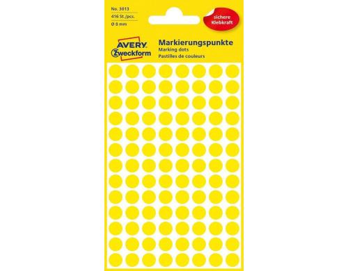 Avery Zweckform Markierungspunkte gelb Durchmesser 8mm, 4 Bogen/416 Etiketten