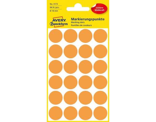 Avery Zweckform Markierungspunkte l-orange Durchmesser 18mm, 4 Bogen/96 Etiketten