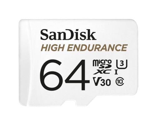 SanDisk microSDXC Card 64GB High Endurance U3, V30, bis zu 5'000h Full HD/4K Aufnahme