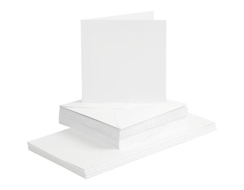 Creativ Company Karten 220 g/m2 und Couvert weiss, 50 Stck, 15 x 15 cm