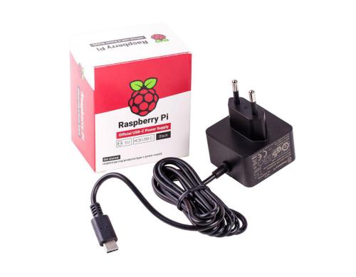 Raspberry Pi 4 Netzteil 5.1Volt, 3 Ampere mit USB-C, schwarz