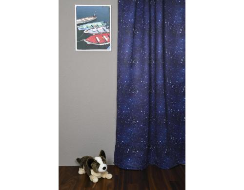 Stotz Kindervorhang mit Faltenb.Verdunkler Cosmos 260 x 140cm, blau, 100 % PES