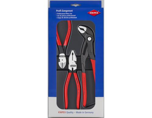 Knipex Kraft-Zangen Paket 3-teilig Kombi-,Wasserzange,Seitensch. 160/180/250