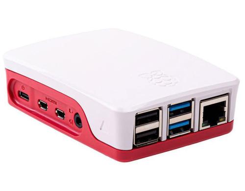 Gehuse zu Raspberry Pi 4 Model B, (Pi 4B) Farbe: rot/weiss