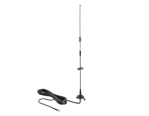 Delock LTE Antenne, 5-7dBi, mit Montagefuss SMA-Anschluss, 0.7-2.7Ghz, 3m Kabel,Outdoor