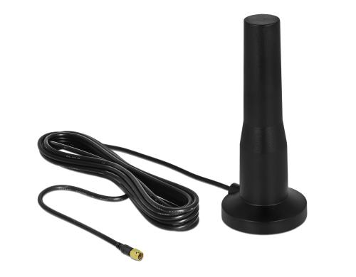 Delock LTE Antenne, 3-5dBi, Magnetfuss,12cm SMA-Anschluss, 0.7-2.7Ghz, 3m Kabel,Outdoor