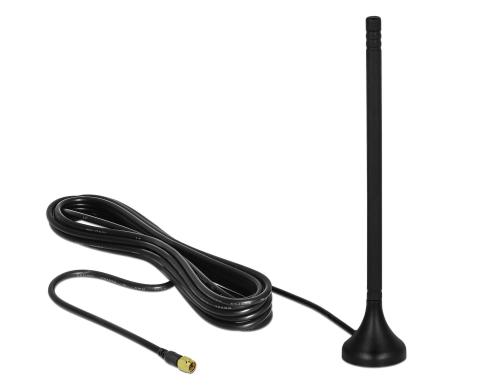 Delock LTE Antenne, 3-5dBi, Magnetfuss,13cm SMA-Anschluss, 0.7-2.7Ghz, 3m Kabel,Outdoor