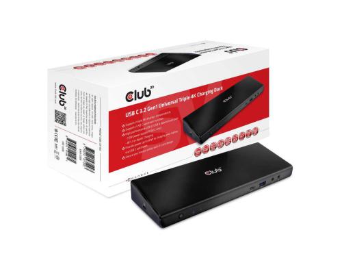 Club 3D, Dockingstation USB C 3.2 4k Ausgang: HDMI, DP, USB 3.2, RJ45, Audio