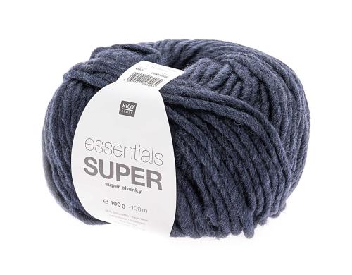RICO Essentials Super Super Chunky Nachtblau, 100 g, 50 % WO, 50 % PAN, 90 m