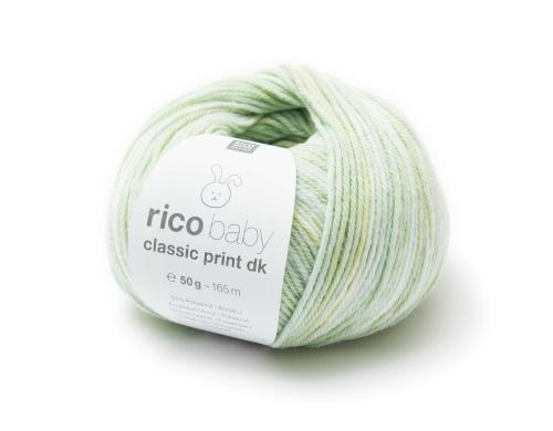 RICO Baby Classic Print DK, pastell mix 50 g, 50 % PAN, 50 % PA, 165 m