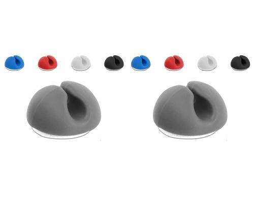 Delock Kabelhalter Mini Set, TPR, selbstkl. 10 Stck, weiss, schwarz, grau, blau, rot