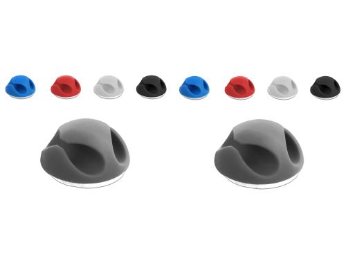 Delock Kabelhalter Mini Set, TPR, selbstkl. 10 Stck, weiss, schwarz, grau, blau, rot