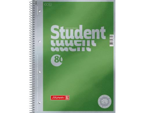 Brunnen Collegeblock Premium Blanco 90g/qm, A4+, 80 Seiten, unliniert, grn