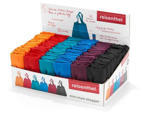 Reisenthel Einkaufstasche mini maxi shopper Display mit 48 Taschen - uni Farben