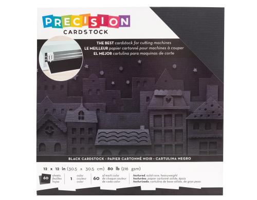 American Crafts Cardstock Precision 30.5 x 30.5 cm, texturiert, Schwarz