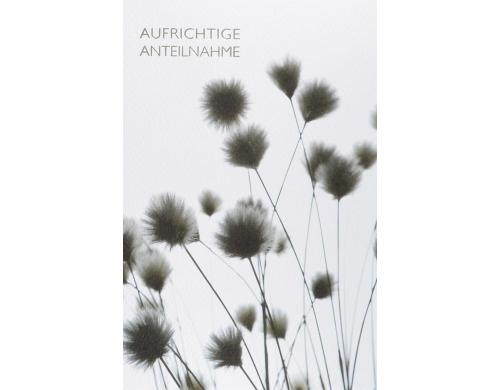 ABC Trauerkarte Blumen schwarz-weiss, 11 x 17cm