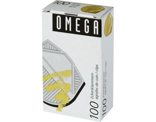Omega Eckenklammern 100 Stck, gold metallic