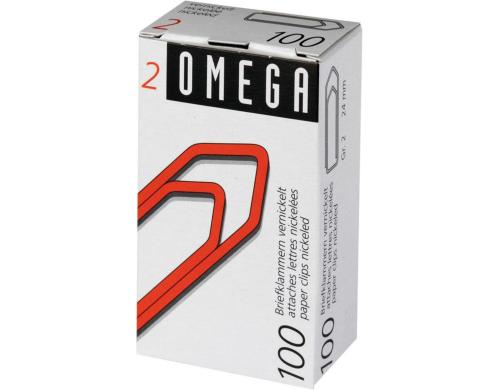 Omega Broklammern No2 100 Stck, vernickelt, 24 mm