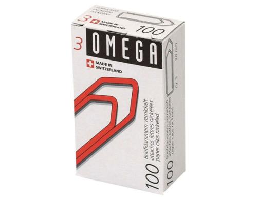 Omega Broklammern No3 100 Stck, vernickelt, 28 mm