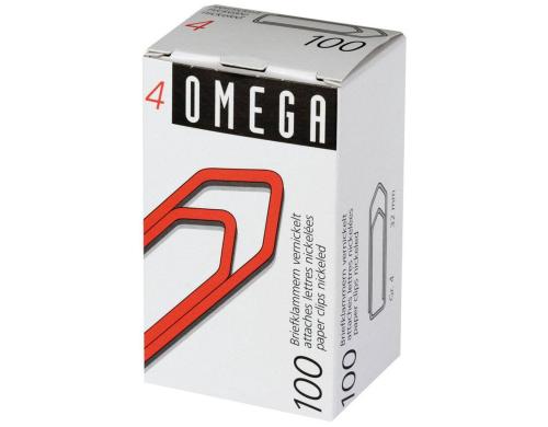 Omega Broklammern No4 100 Stck, vernickelt, 32 mm