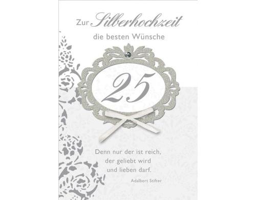 Perleberg Glckwunschkarte Silberhochzeit Format: C6, Anlass: Hochzeitstag