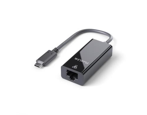 PureLink Premium Netzwerkadapter USB-C USB-C zu RJ45, 10cm, 1Gbps, Schwarz