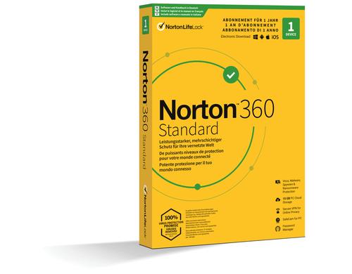 Norton 360 Standard Non-Subscription Box, Vollversion, 1 PC, 1J, ML