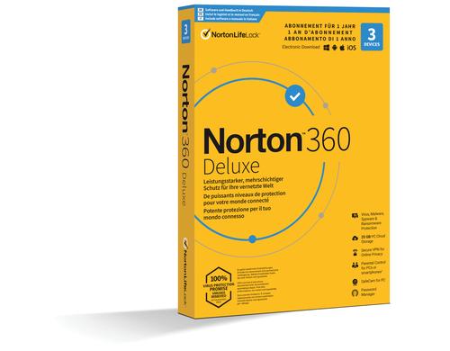 Norton 360 Deluxe Non-subscription Box, Vollversion, 3 PC, 1J, ML